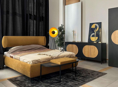 Bed Yellow Beautiful Design Modern Bedroom Double Beds Elegant Furniture